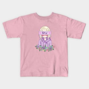 Shy Anime Girl Kids T-Shirt